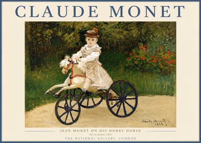 Monet Jean Monet on His Hobby Horse No3 - Poster