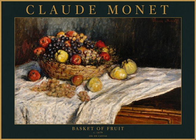 Monet Basket of Fruit No4 - Poster