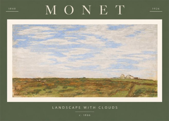 Monet Landscape with Clouds No2 - Poster