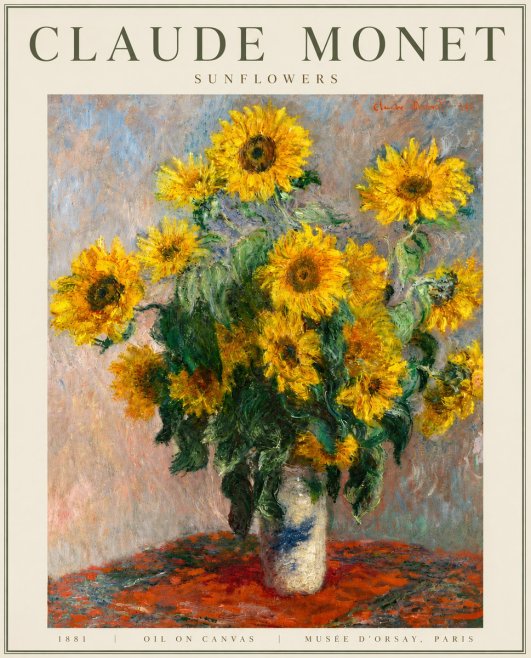 Monet Sunflowers No4 - Poster