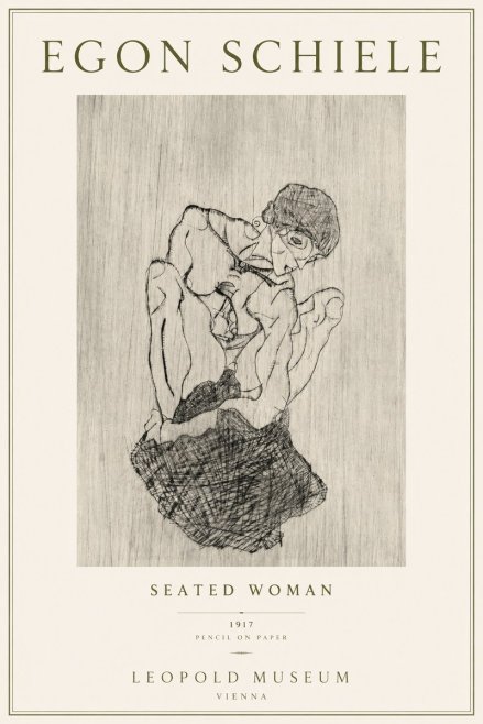 Schiele Seated Woman No4 - Poster