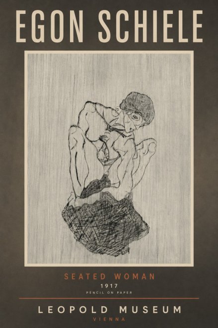 Schiele Seated Woman No6 - Poster