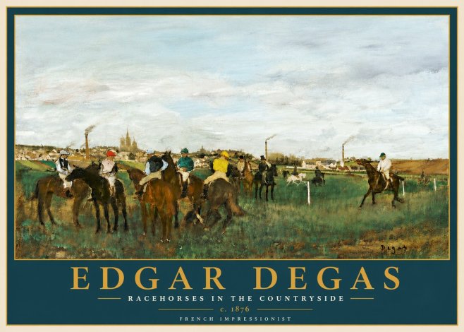Edgar Degas Racehorses in the Countryside No6 - Poster
