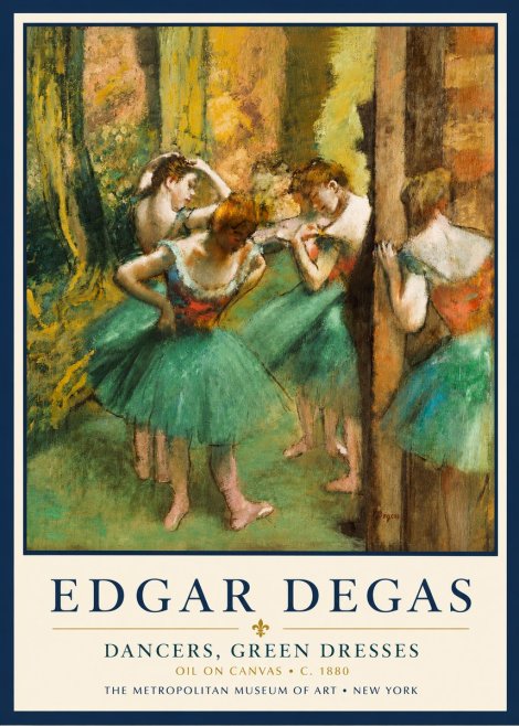 Edgar Degas Dancers, Green Dresses No3 - Poster