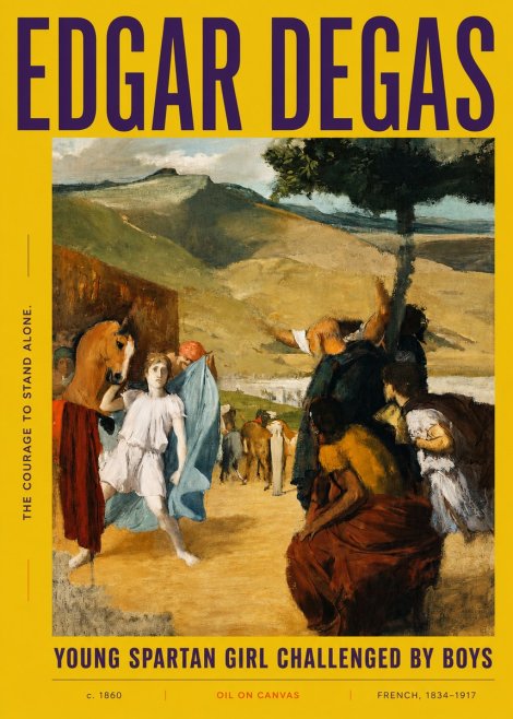 Edgar Degas Young Spartan Girl Challenged by Boys No3 - Poster