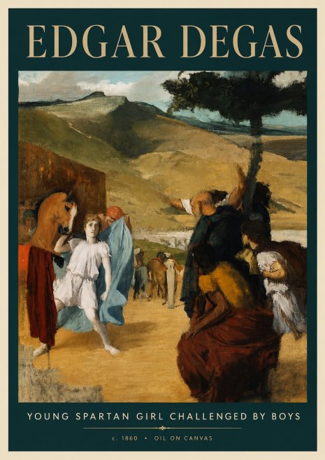 Edgar Degas Young Spartan Girl Challenged by Boys No4 - Poster