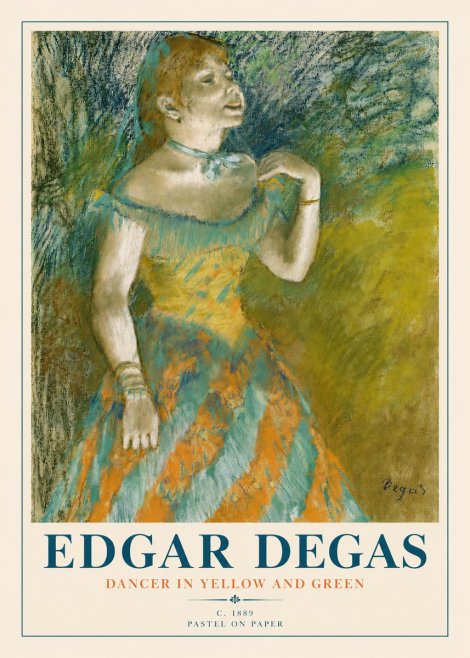 Edgar Degas Dancer in Yellow and Green No4 - Poster