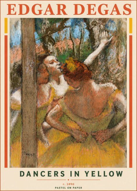 Edgar Degas Dancers in Yellow No6 - Poster