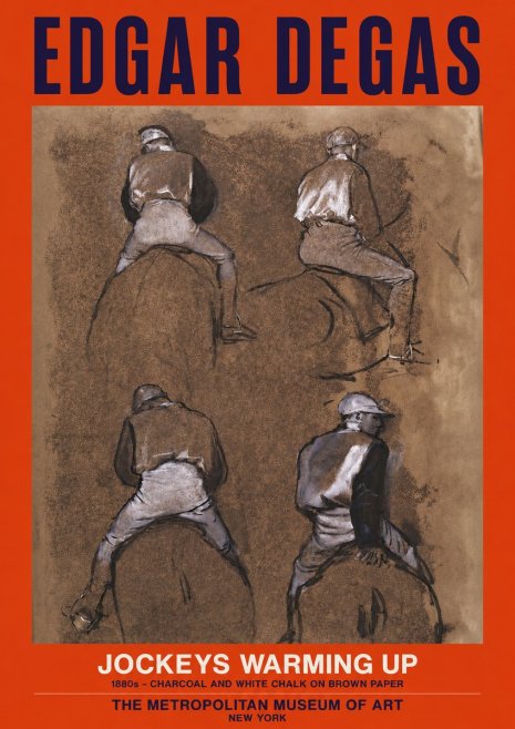 Edgar Degas Jockeys Warming Up No2 - Poster