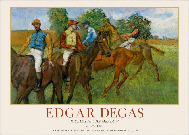 Edgar Degas Jockeys in the Meadow No1 - Poster