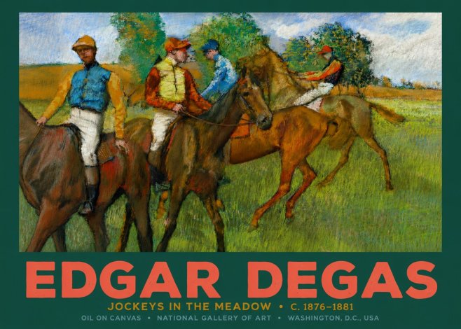Edgar Degas Jockeys in the Meadow No2 - Poster