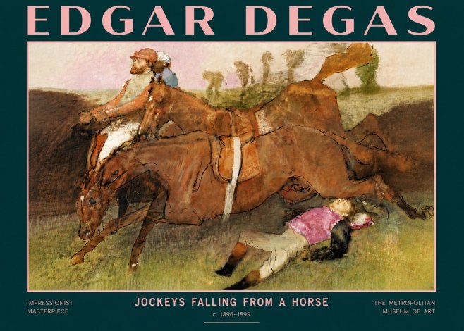 Edgar Degas Jockeys Falling from a Horse No4 - Poster