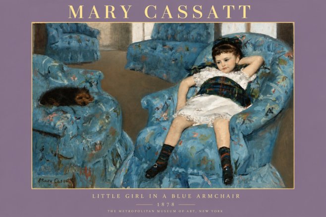 Mary Cassatt Little Girl in a Blue Armchair No4 - Poster