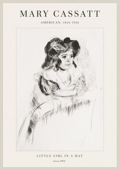 Mary Cassatt Little Girl in a Hat No1 - Poster