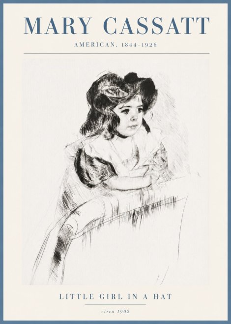 Mary Cassatt Little Girl in a Hat No3 - Poster
