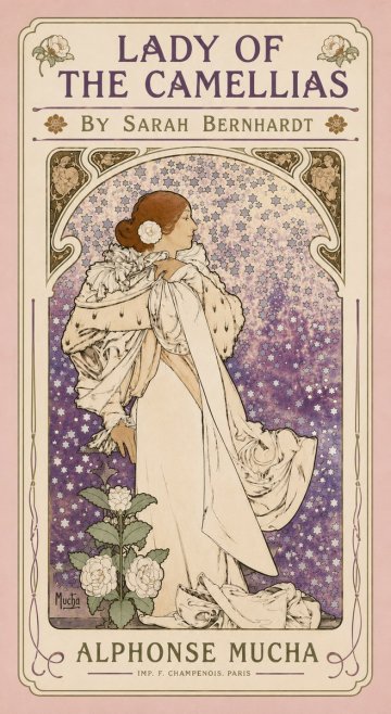 Mucha Lady of the Camellias No4 - Poster