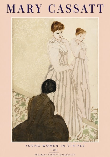Mary Cassatt Young Women in Stripes No4 - Poster