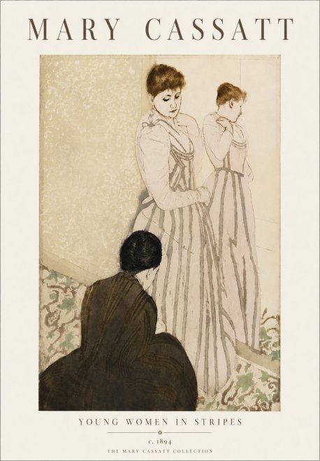 Mary Cassatt Young Women in Stripes No6 - Poster