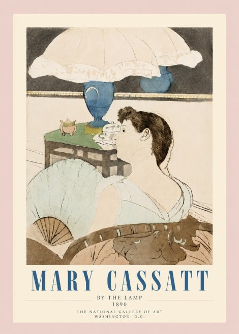 Mary Cassatt By the Lamp No3 - Poster