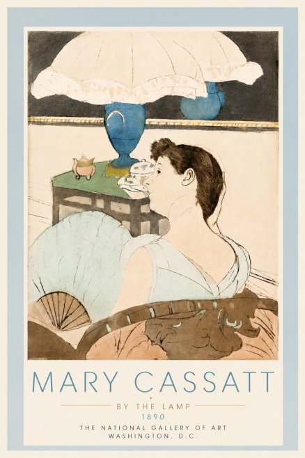 Mary Cassatt By the Lamp No5 - Poster