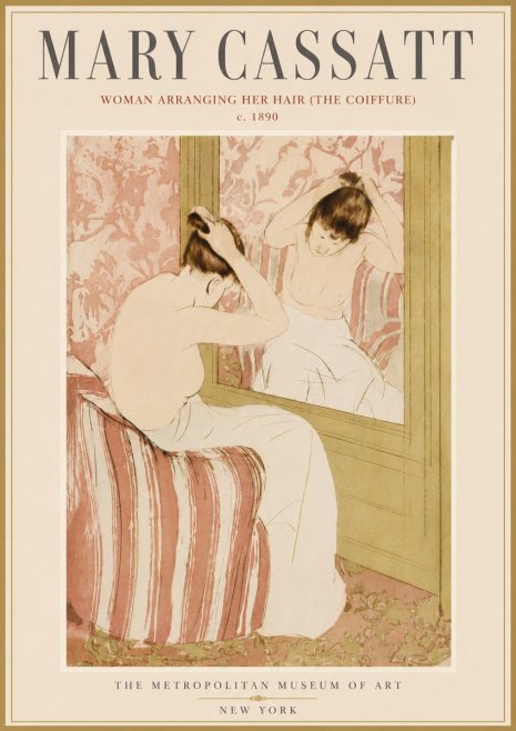 Mary Cassatt Woman Arranging Her Hair (the Coiffure) No6 - Poster
