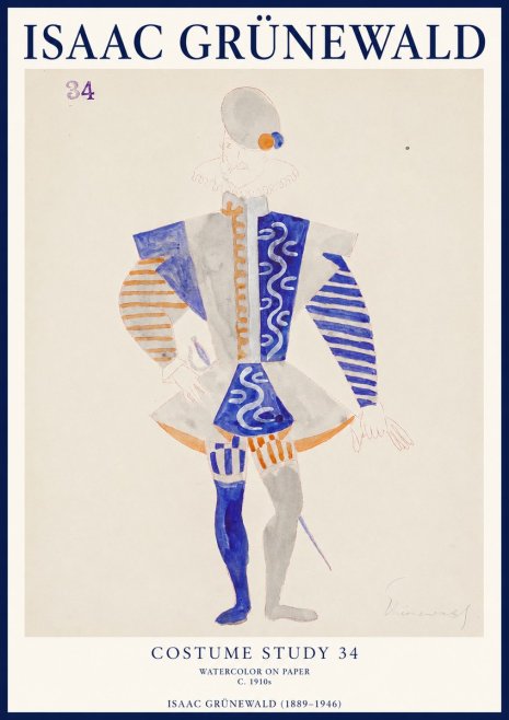 Isaac Grünewald Costume Study 34 No1 - Poster