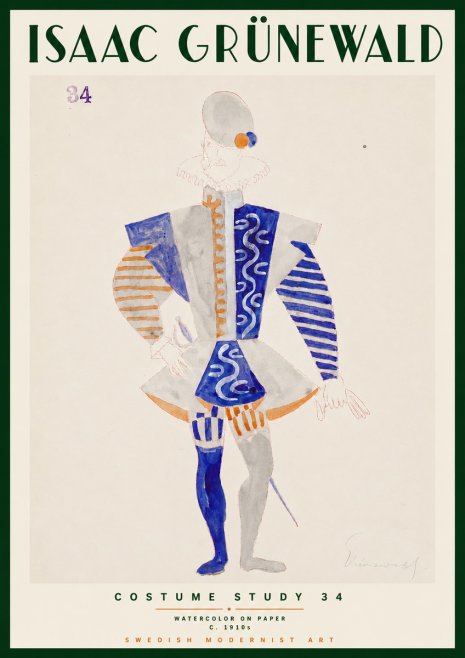 Isaac Grünewald Costume Study 34 No3 - Poster