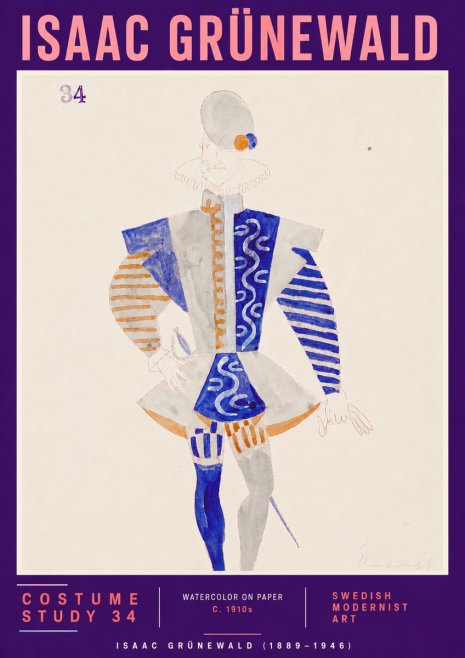 Isaac Grünewald Costume Study 34 No4 - Poster