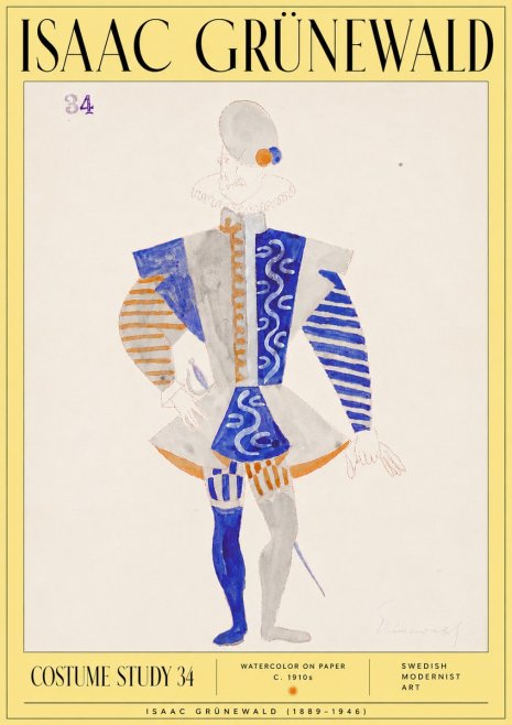 Isaac Grünewald Costume Study 34 No6 - Poster
