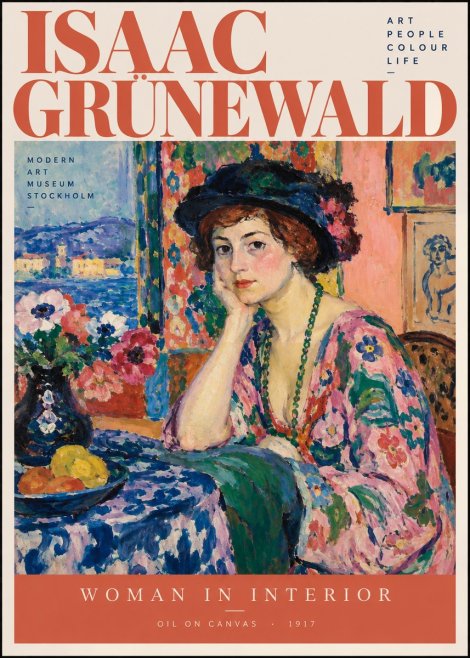 Isaac Grünewald Woman in Interior No2 - Poster