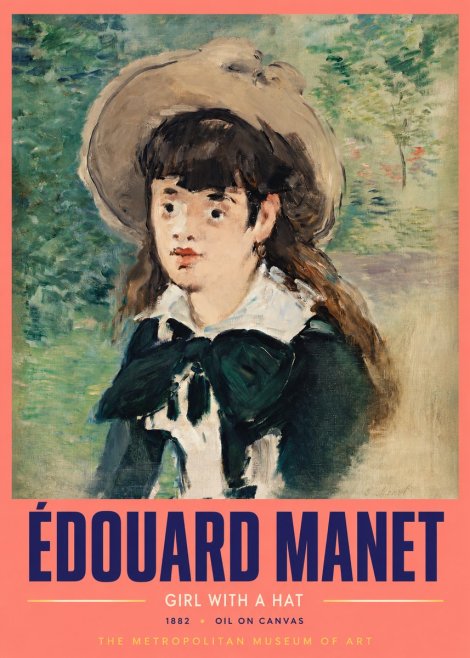Édouard Manet Girl with a Hat No2 - Poster