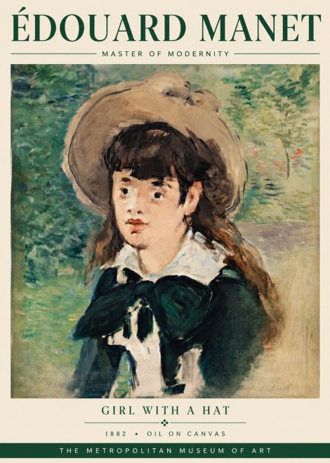 Édouard Manet Girl with a Hat No3 - Poster