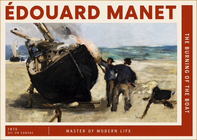 Édouard Manet The Burning of the Boat No2 - Poster