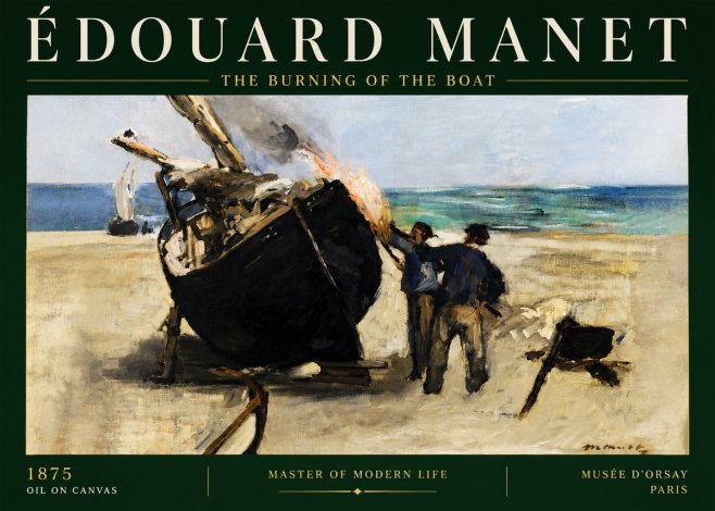 Édouard Manet The Burning of the Boat No5 - Poster