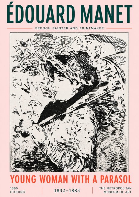 Édouard Manet Young Woman with a Parasol No6 - Poster