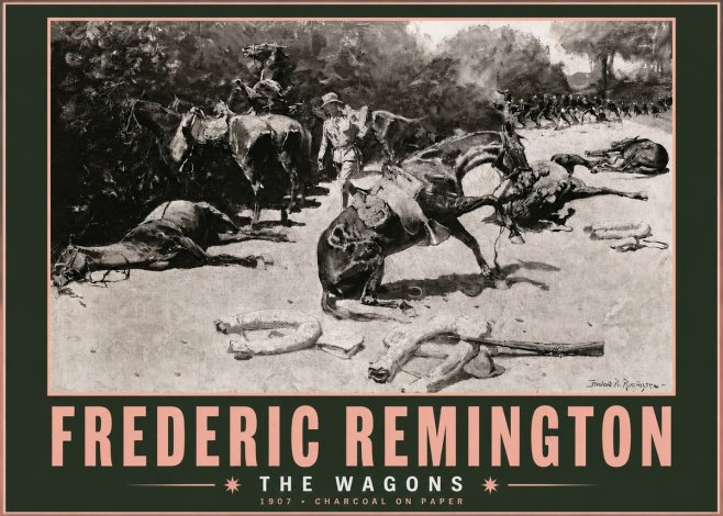 Frederic Remington The Wagons No3 - Poster