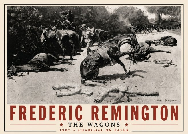 Frederic Remington The Wagons No6 - Poster