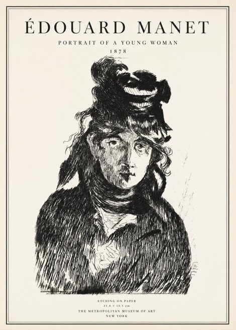 Édouard Manet Portrait of a Young Woman I No1 - Poster
