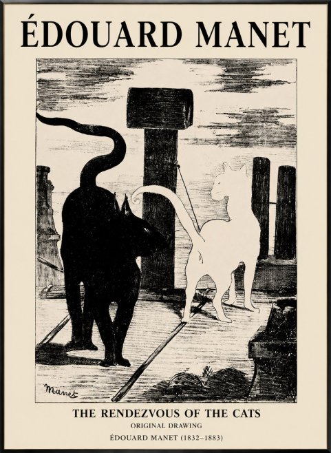 Édouard Manet The Rendezvous of the Cats No1 - Poster