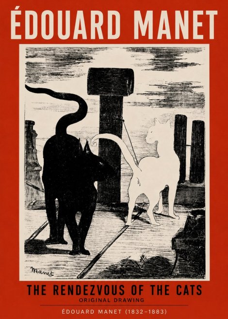 Édouard Manet The Rendezvous of the Cats No2 - Poster