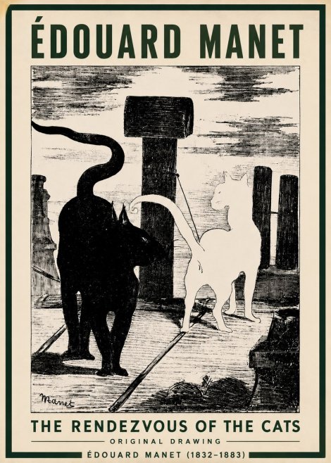 Édouard Manet The Rendezvous of the Cats No3 - Poster