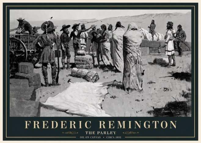 Frederic Remington The Parley No3 - Poster