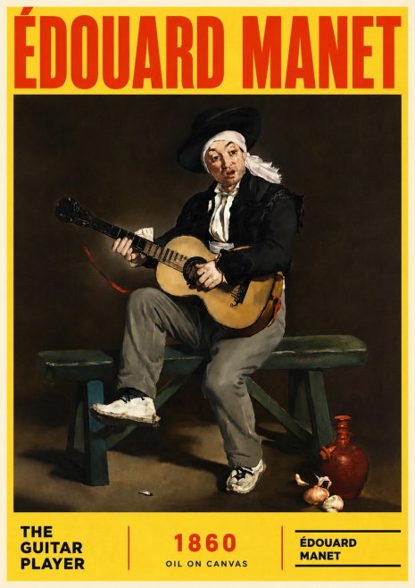 Édouard Manet The Guitar Player No6 - Poster