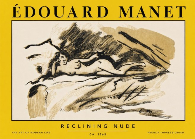 Édouard Manet Reclining Nude No3 - Poster
