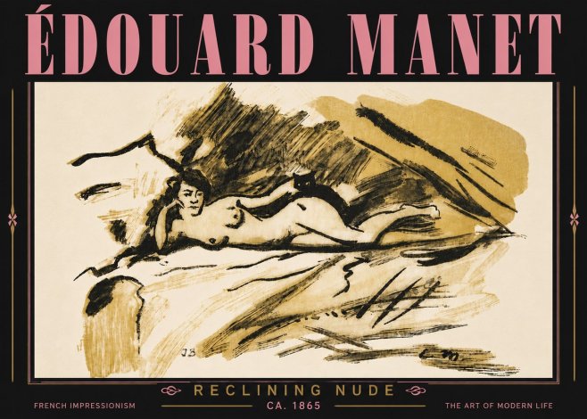 Édouard Manet Reclining Nude No6 - Poster