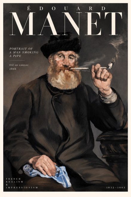 Édouard Manet Portrait of a Man Smoking a Pipe No4 - Poster