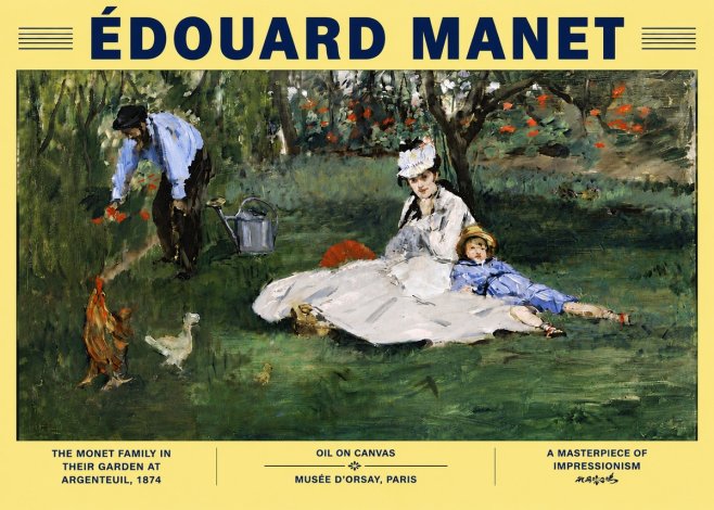 Édouard Manet The Monet Family in Their Garden at Argenteuil, 1874 No6 - Poster