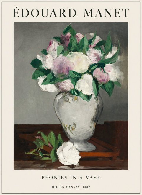 Édouard Manet Peonies in a Vase No1 - Poster
