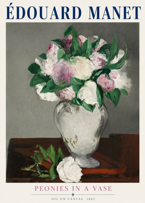 Édouard Manet Peonies in a Vase No5 - Poster