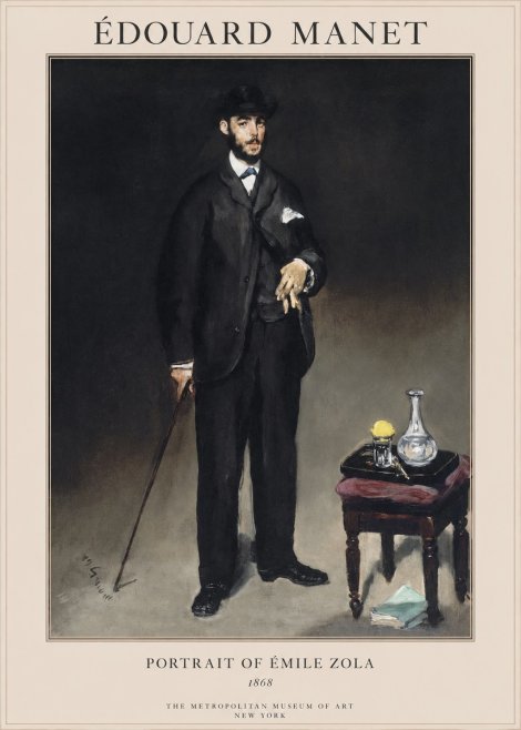 Édouard Manet Portrait of Émile Zola No1 - Poster